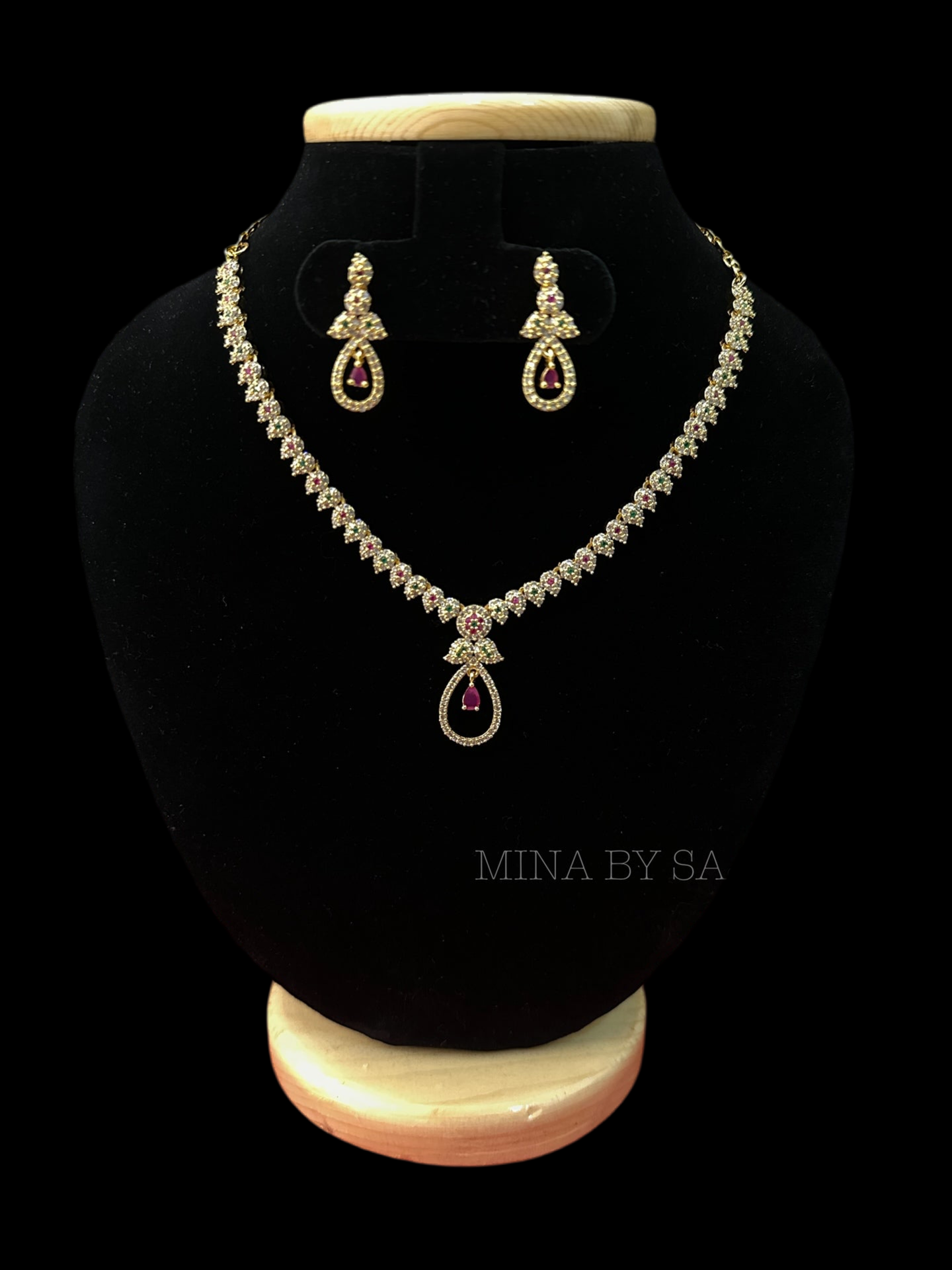 American diamond necklace-1010