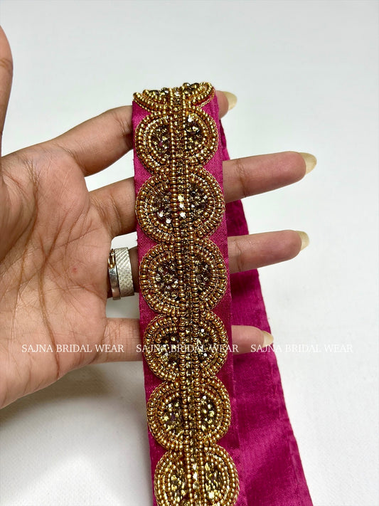 Ritu pink with gold waist belt