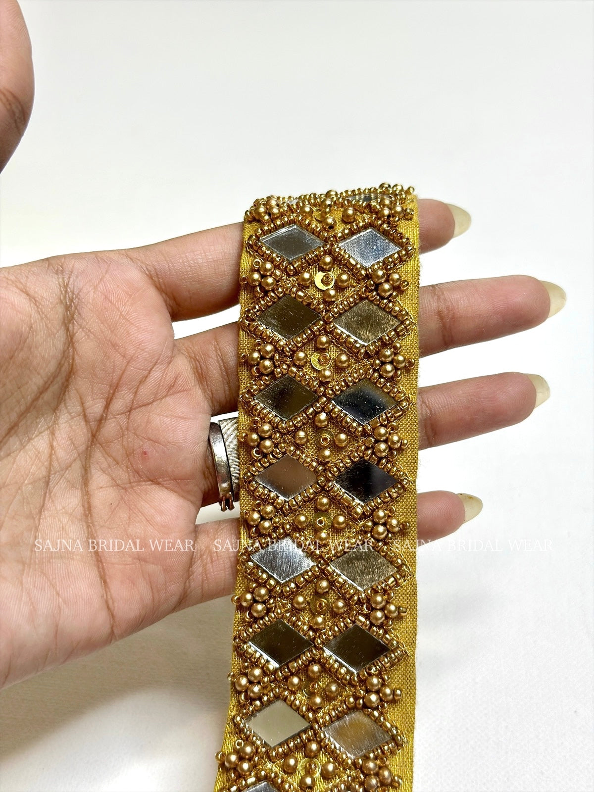 Rina gold mirror waist belt