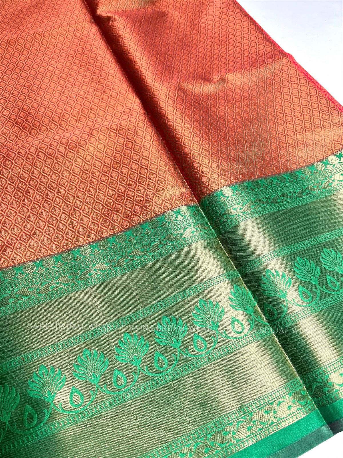 Burnt orange with green -1056