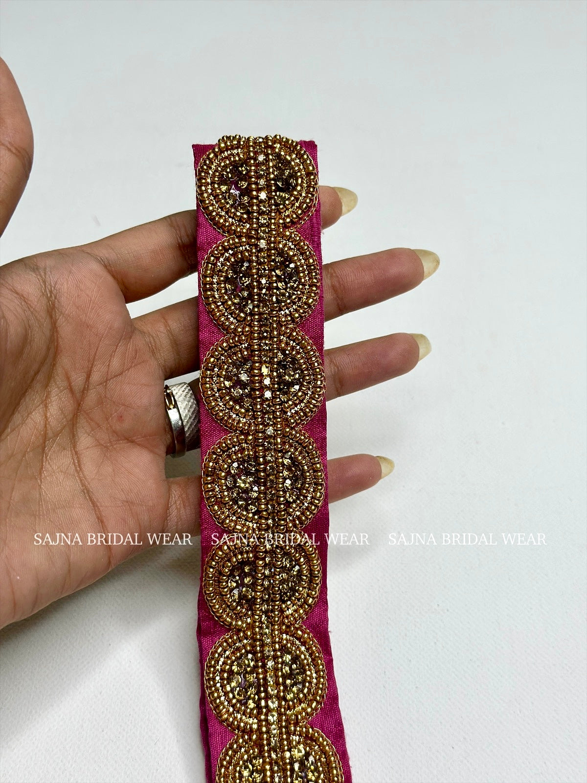 Ritu pink with gold waist belt