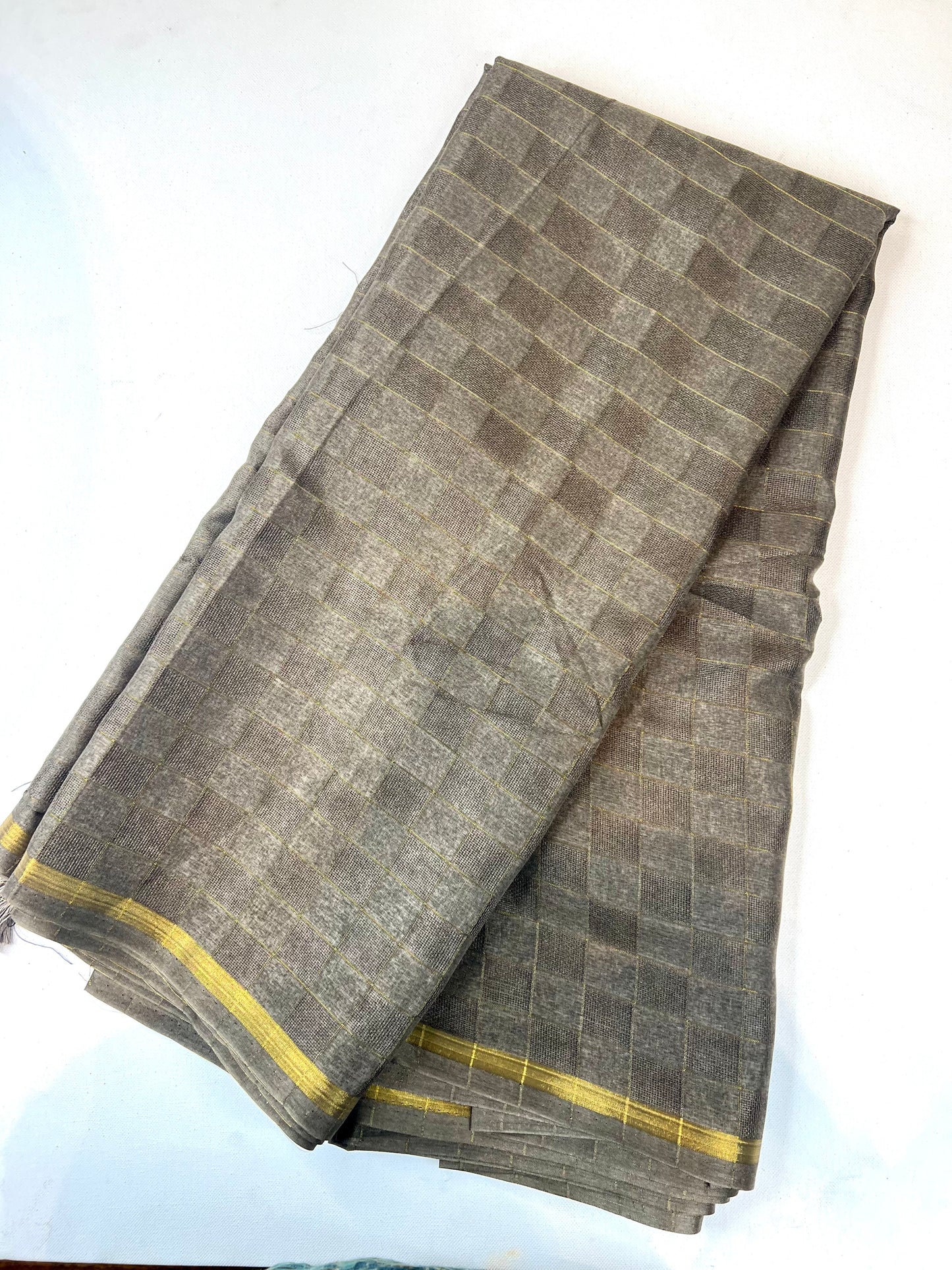 Gray Cotton Saree - 1156