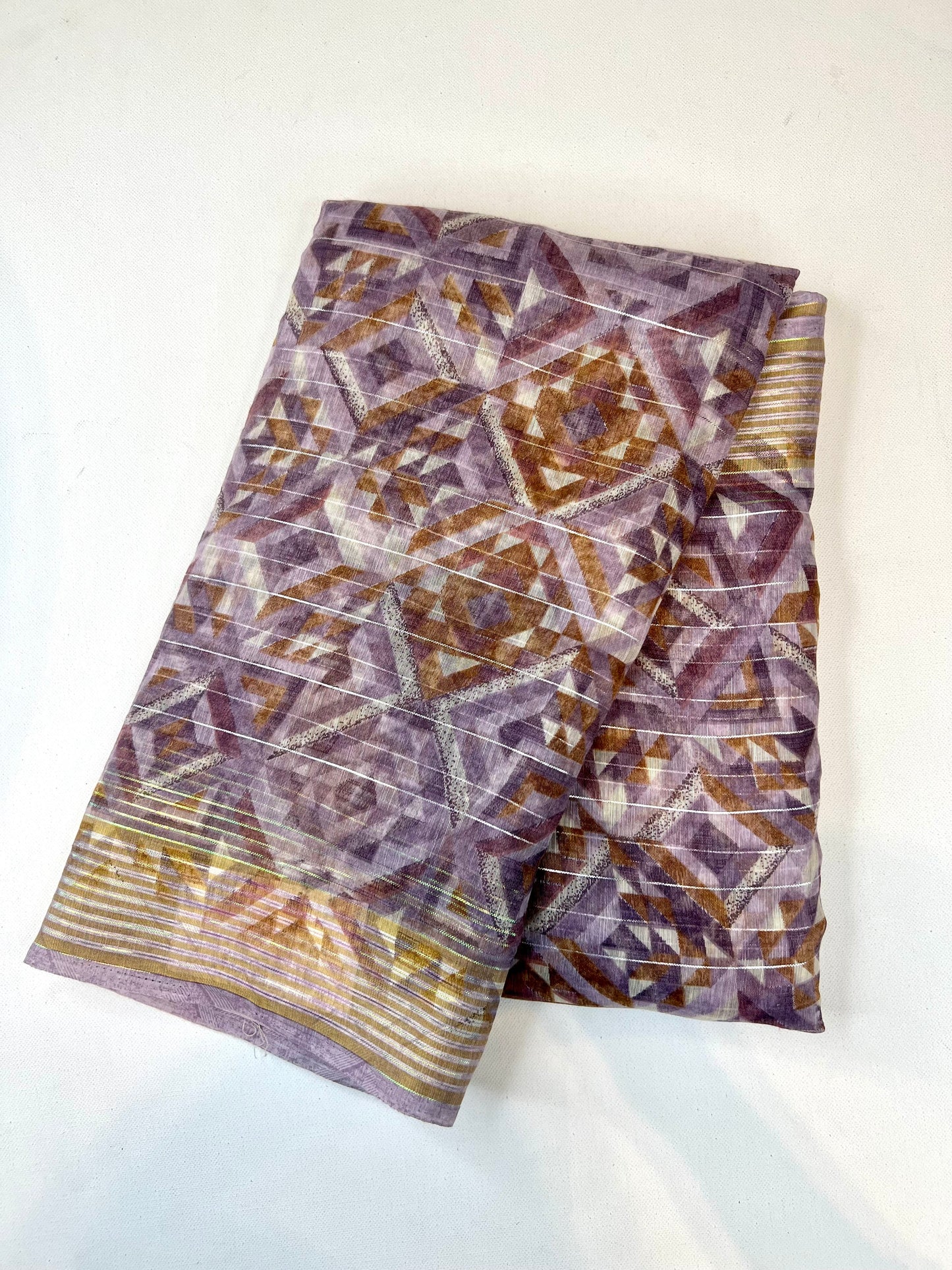 Lavender Linen Saree - 1169