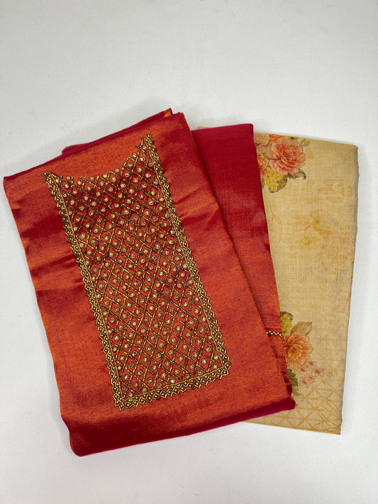 Embroidered salwar set - Copper