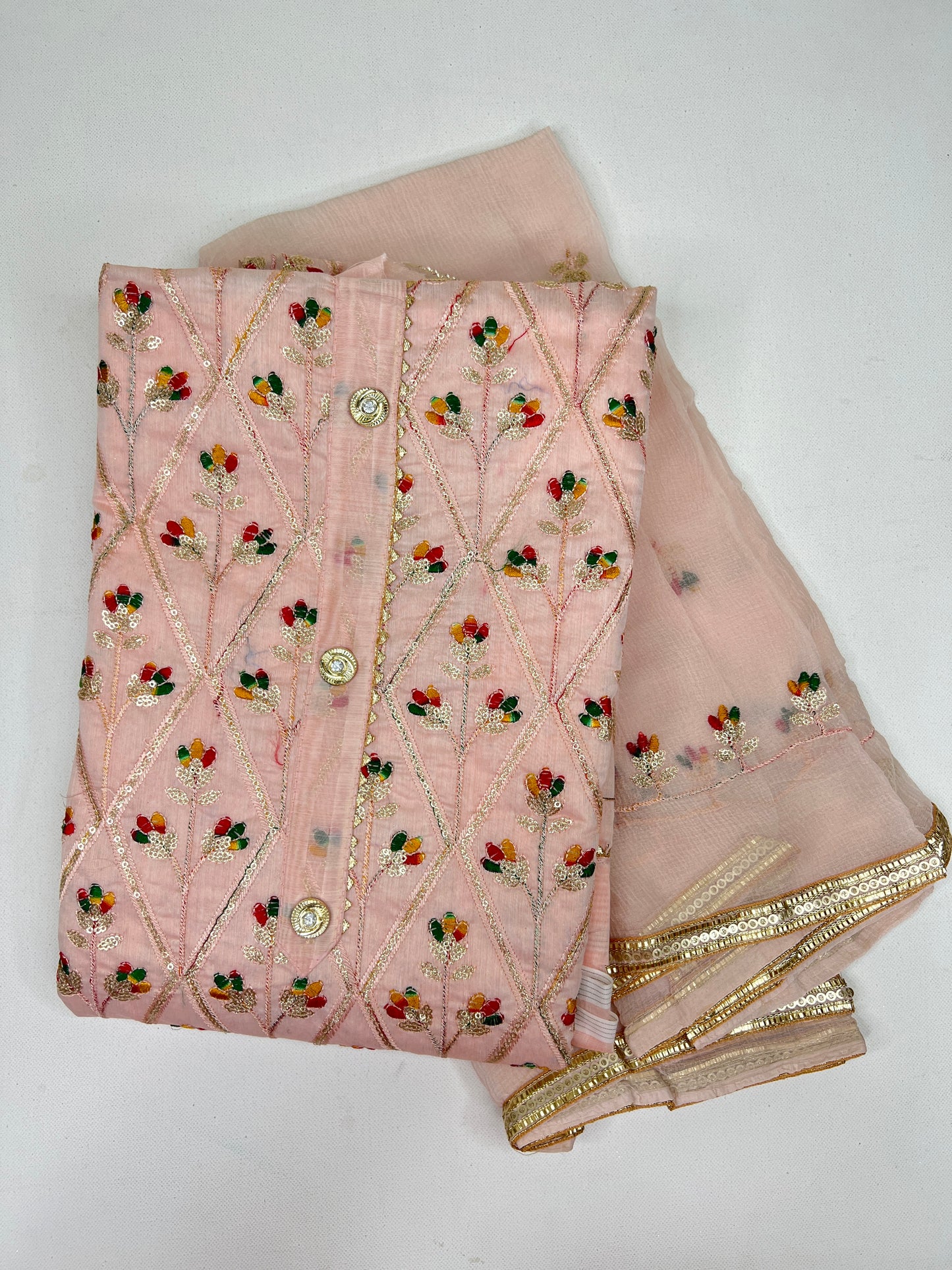 Embroidered salwar set - Baby Pink 1110
