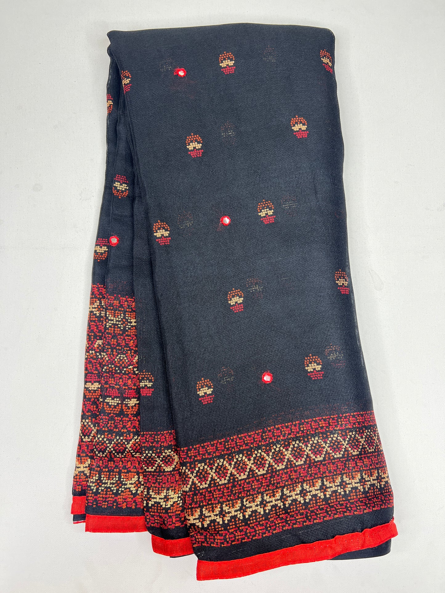 Black Kota Cotton Saree - 1022
