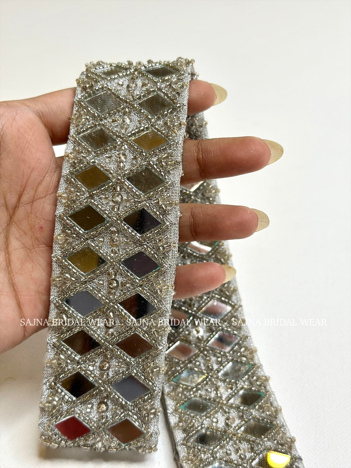 Silver mirror waist belt 1230