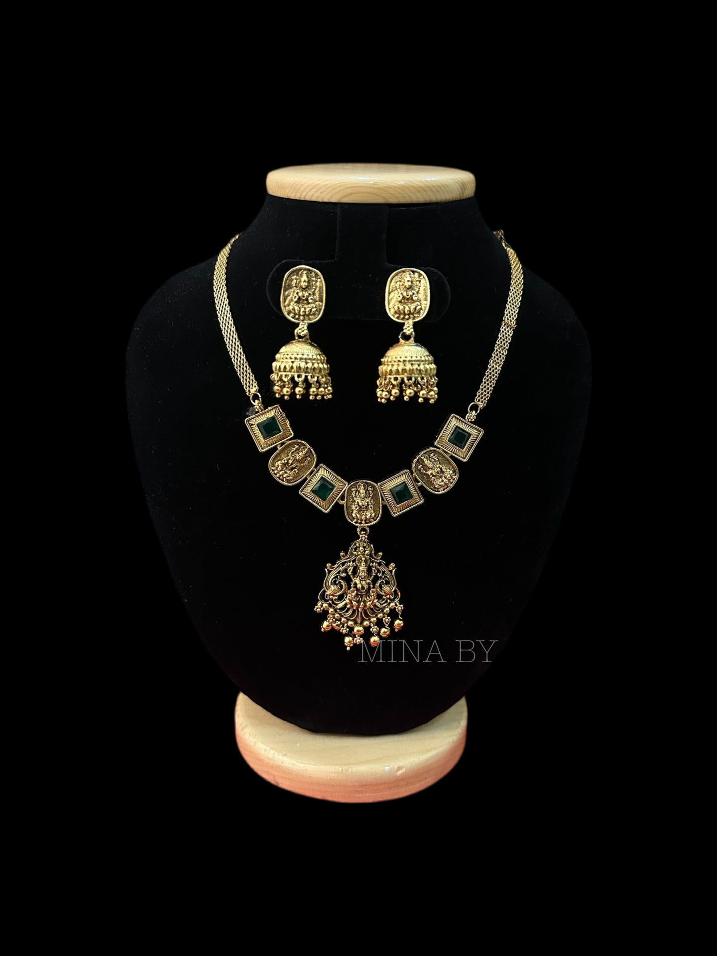 Antique necklace set with earrings SOLDOUT-1017