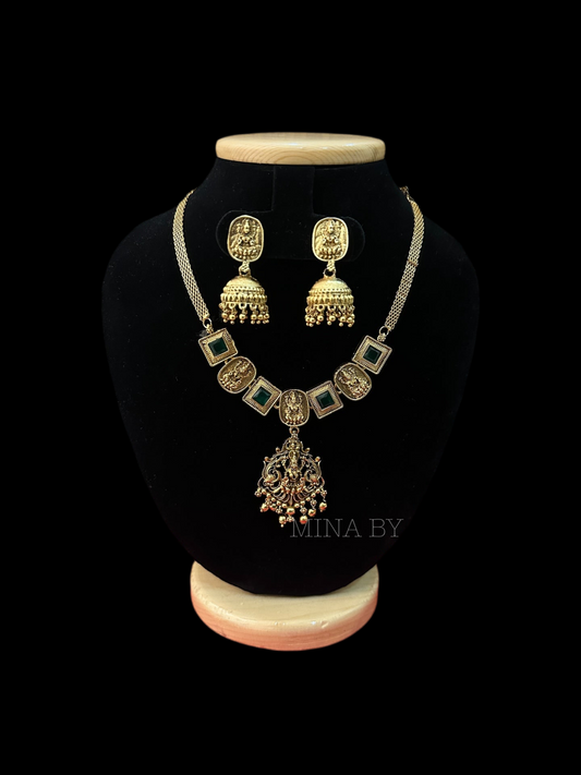 Antique necklace set with earrings SOLDOUT-1017