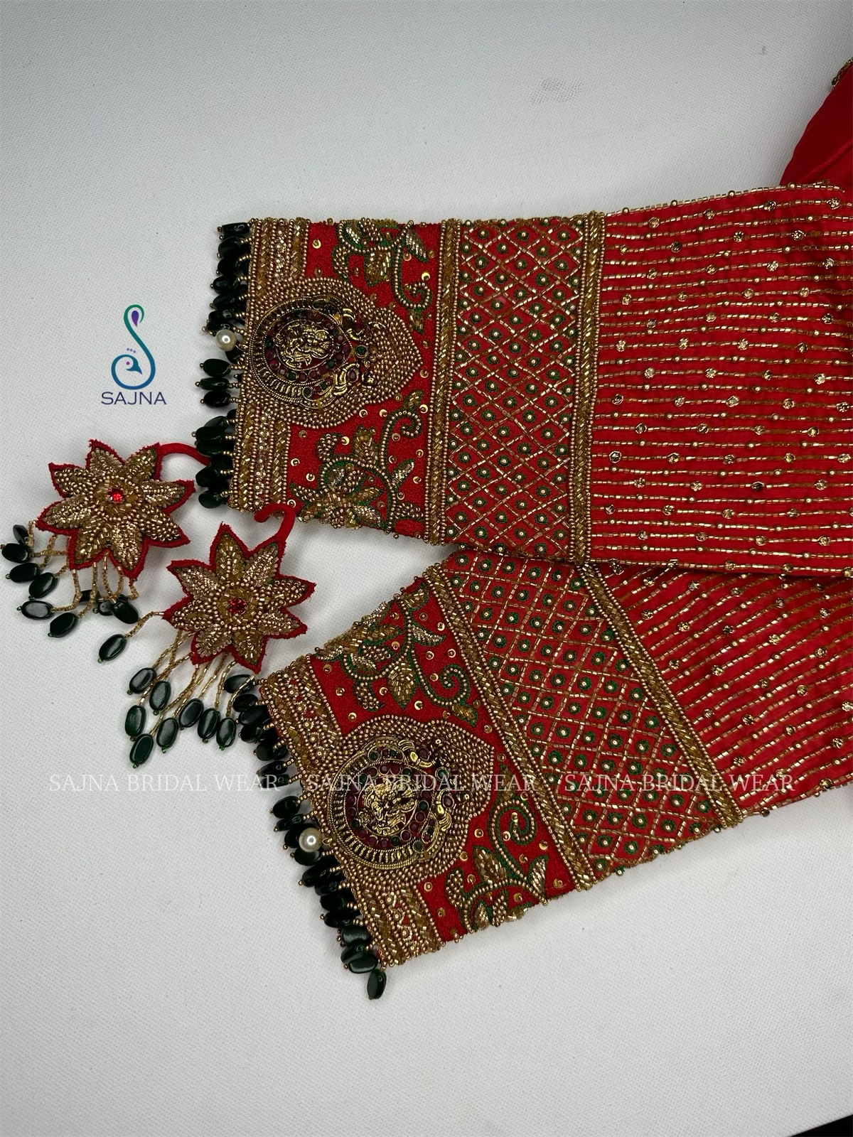 Red Lakshmi pendant blouse