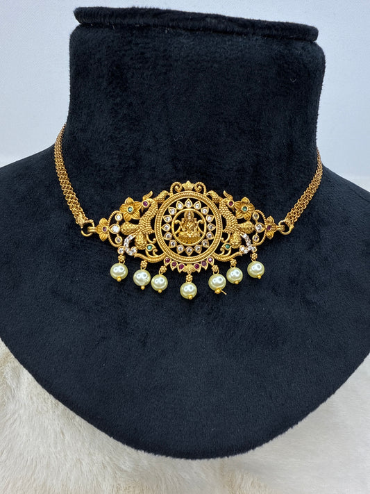 Peacock Lakshmi pendant choker 3529