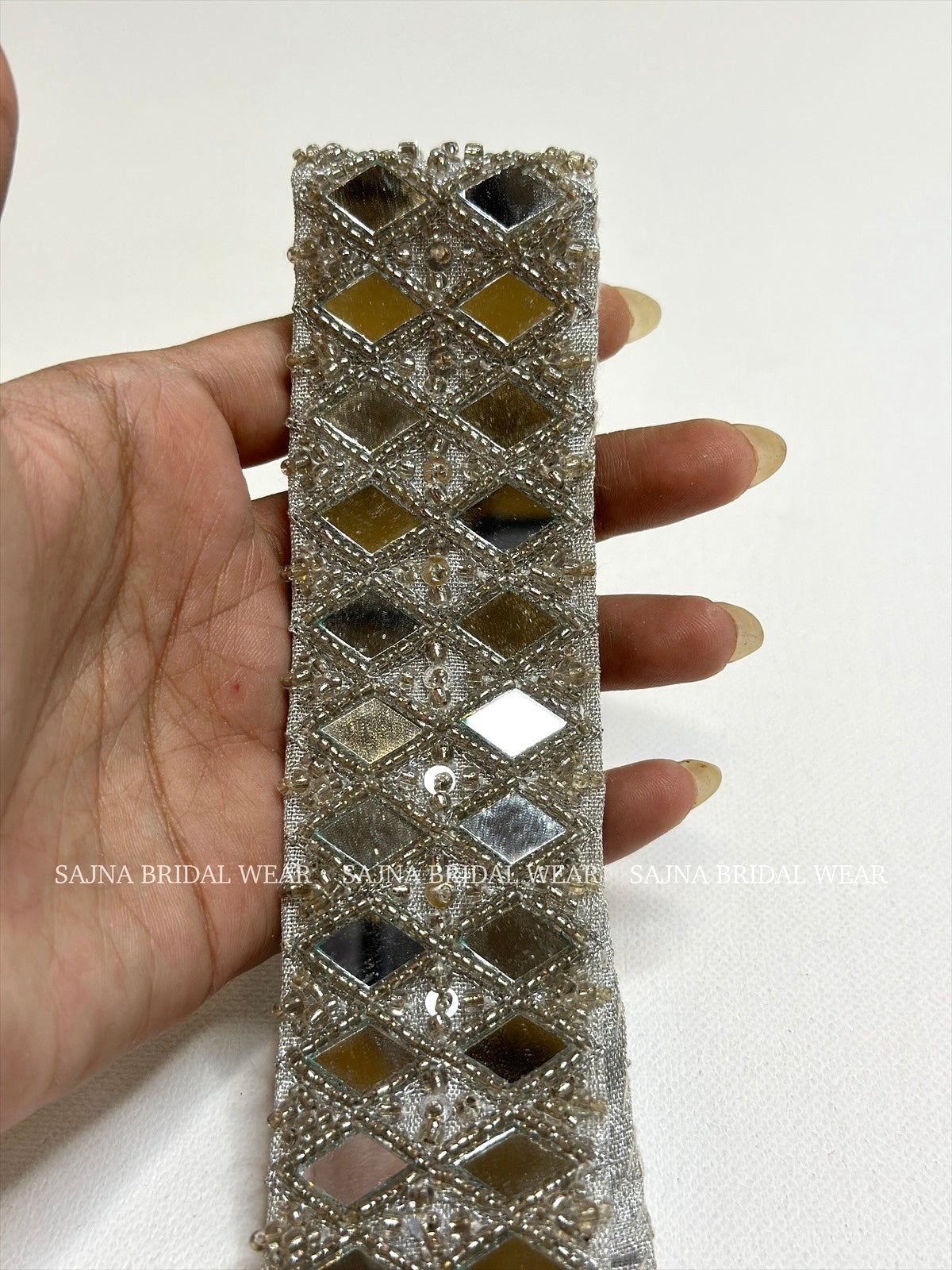 Silver mirror waist belt 1230