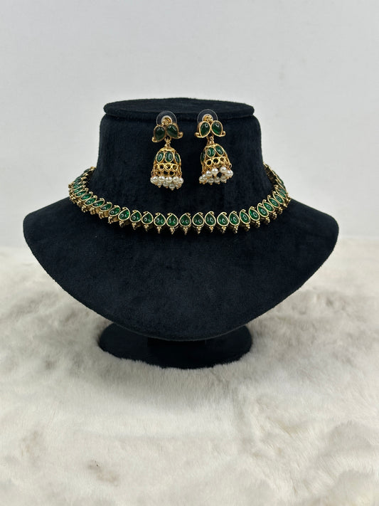 Emerald green neck set 3502