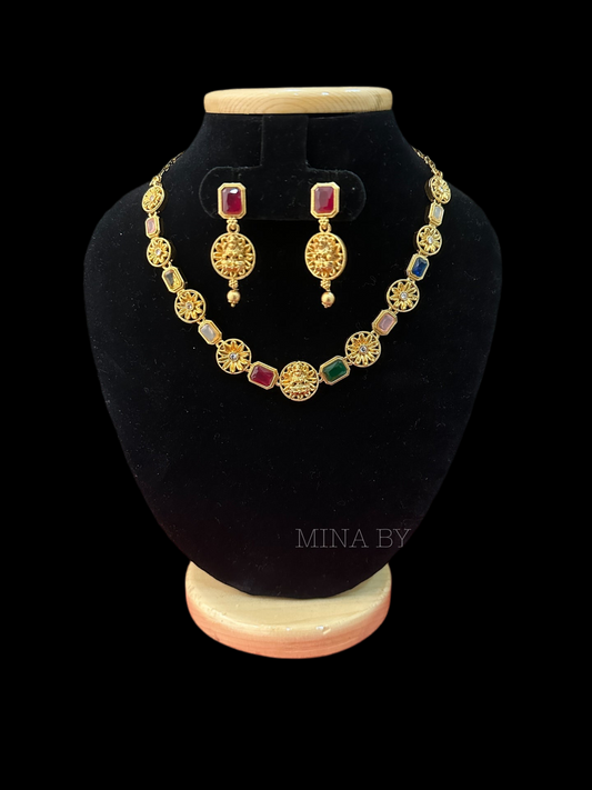 Navarathna necklace set 1171