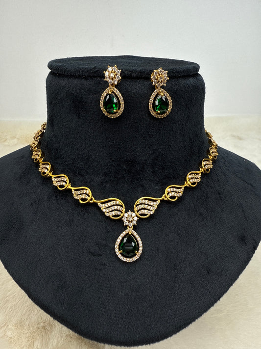 Emerald moissanite necklace
