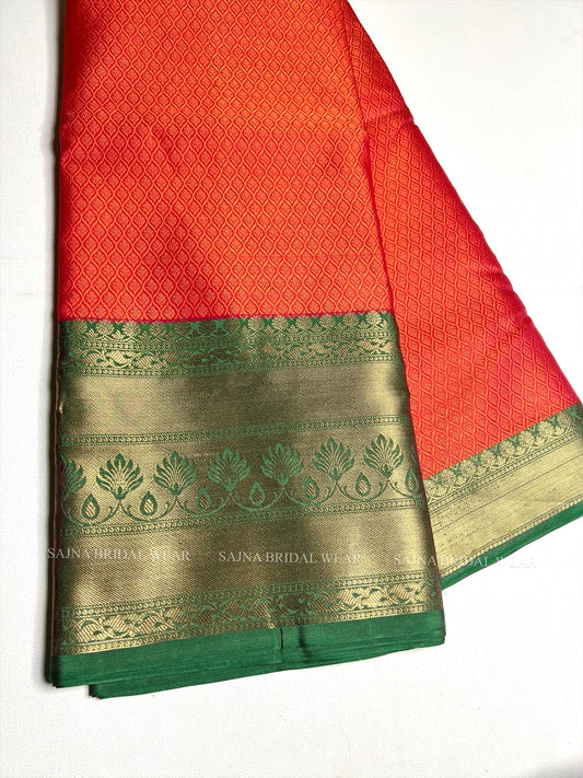 Burnt orange with green -1056