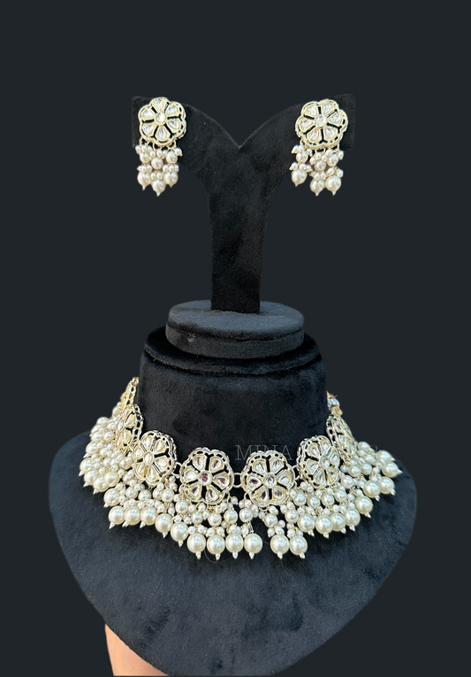 Kundan with pearls set 1166