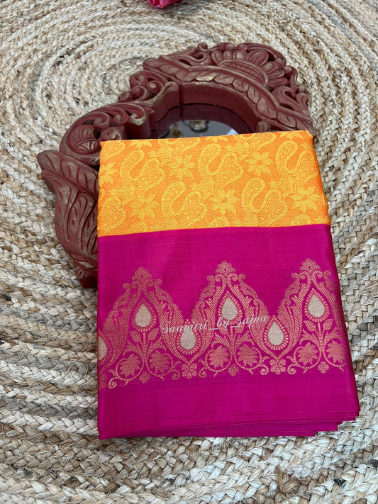Semi silk with border 1216
