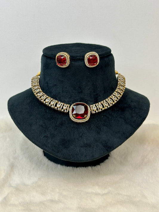 Ruby Stone neck set 3520