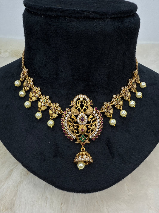 Peacock pendant jumka necklace 3530