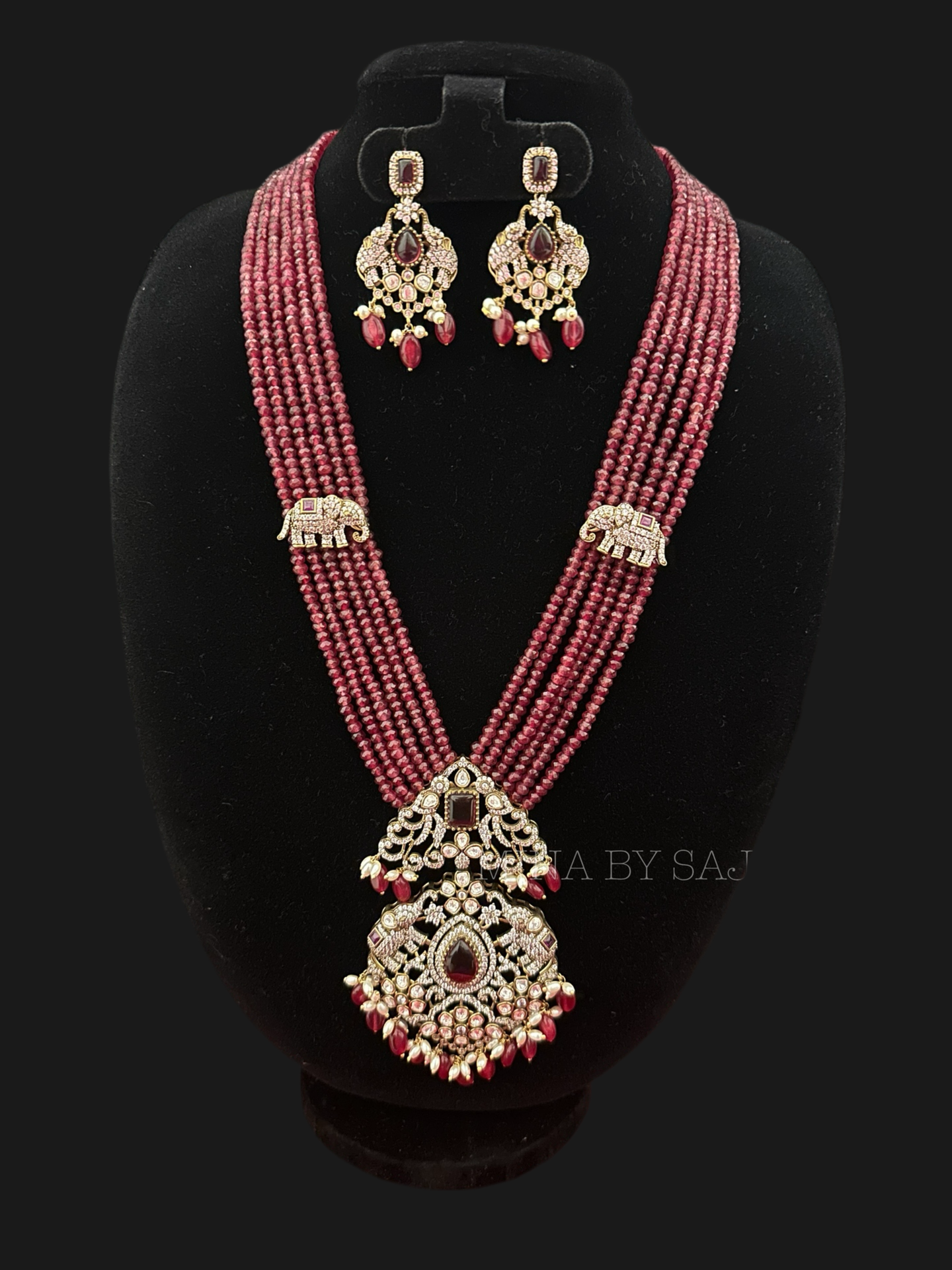 Victorian crystal haaram set 3539