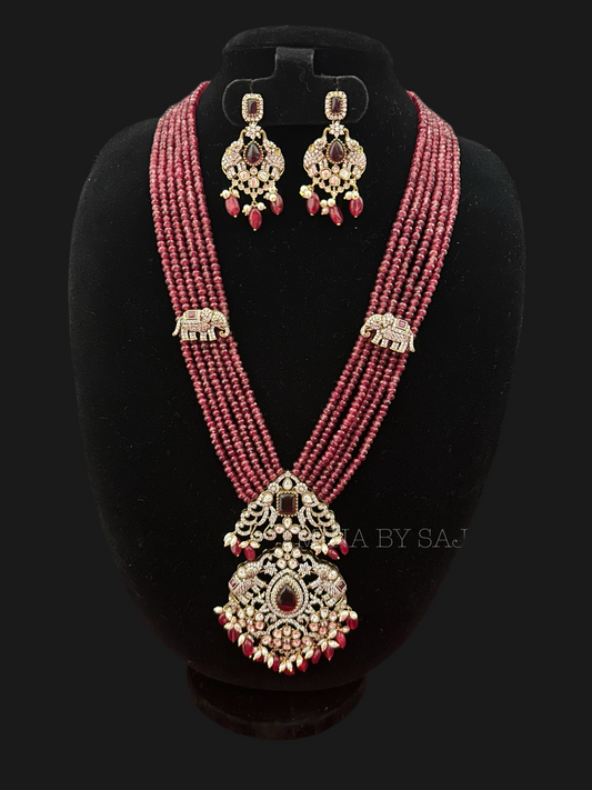 Victorian crystal haaram set 3539