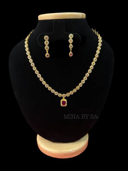 American diamond necklace-1012