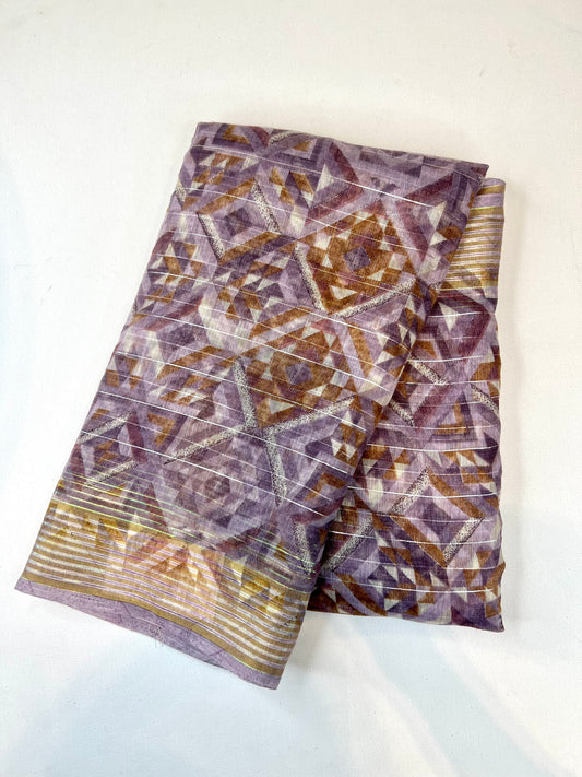 Lavender Linen Saree - 1169