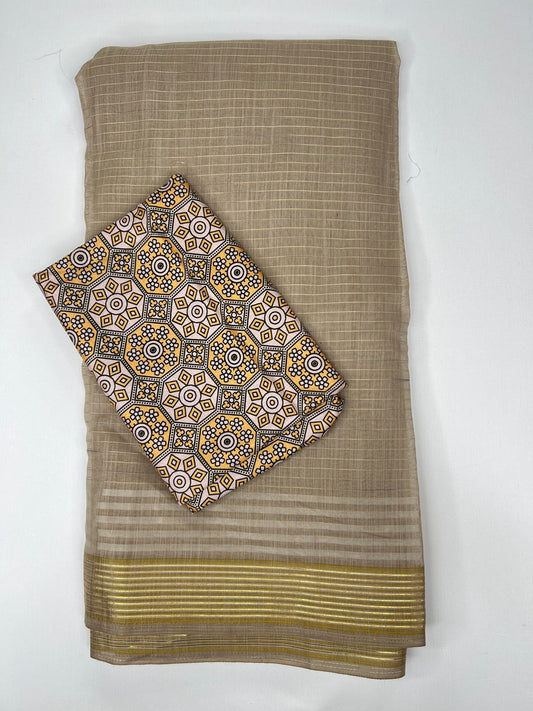 Sandel Cotton Saree - 1201
