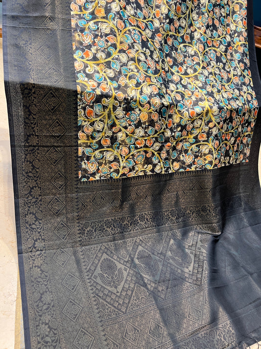 Black and Off White Soft Silk 1021